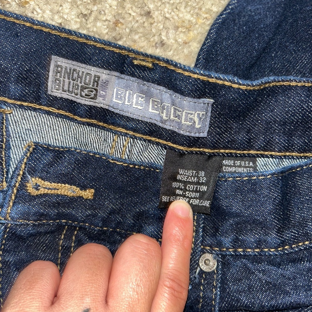 Anchor Blue Denim Jeans with Big Baggy Fit - Picture 2 of 3